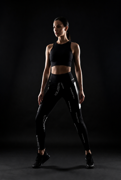 Leggings Noire Taille Haute Poches Compression Unisexe — KILOSTAR™ Blade