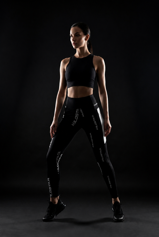 Leggings Noire Taille Haute Poches Compression Unisexe — KILOSTAR™ Blade