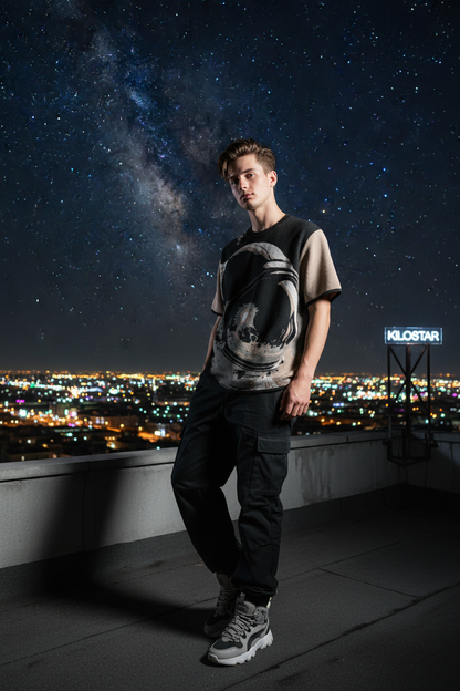 KILO-T ASTRO EN MAILLE KILOSTAR™ — Lifestyle rooftop nocturne | T-shirt Jacquard Premium