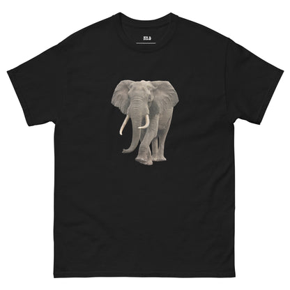 KILO-T ÉLÉPHANT KILOSTAR™ — T-shirt premium unisexe noir, vue face
