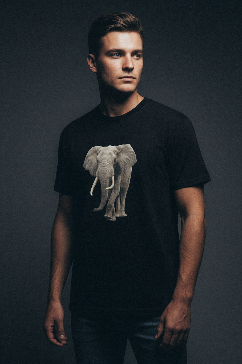 Photo éditoriale T-shirt Coton Structuré KILOSTAR™ Éléphant