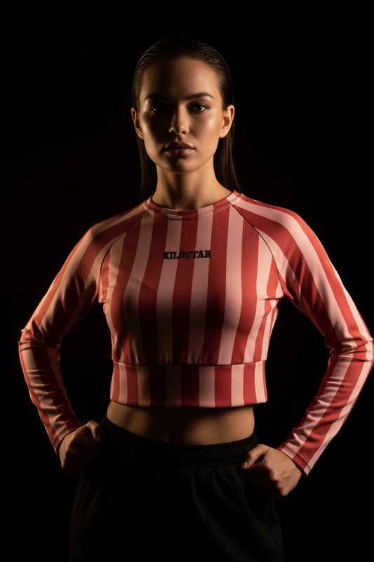 Crop Top Rose Amber KILOSTAR™ — Close-up imprimé floral | Crop Top Premium