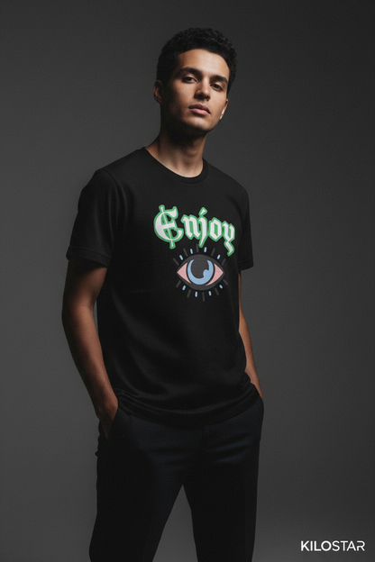 Photo éditoriale T-shirt Recyclé Airlume KILOSTAR™ Enjoy