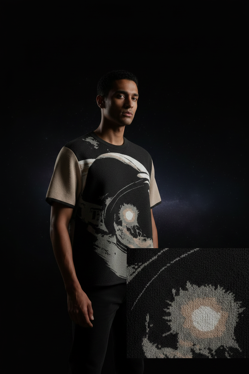 KILO-T ASTRO EN MAILLE KILOSTAR™ — Close-up jacquard astro | T-shirt Jacquard Premium