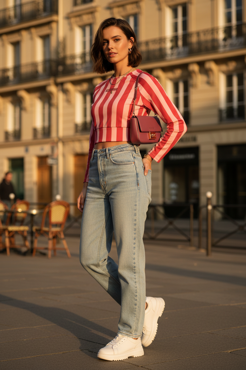 Crop Top Rose Amber KILOSTAR™ — Lifestyle urbain Paris | Crop Top Premium