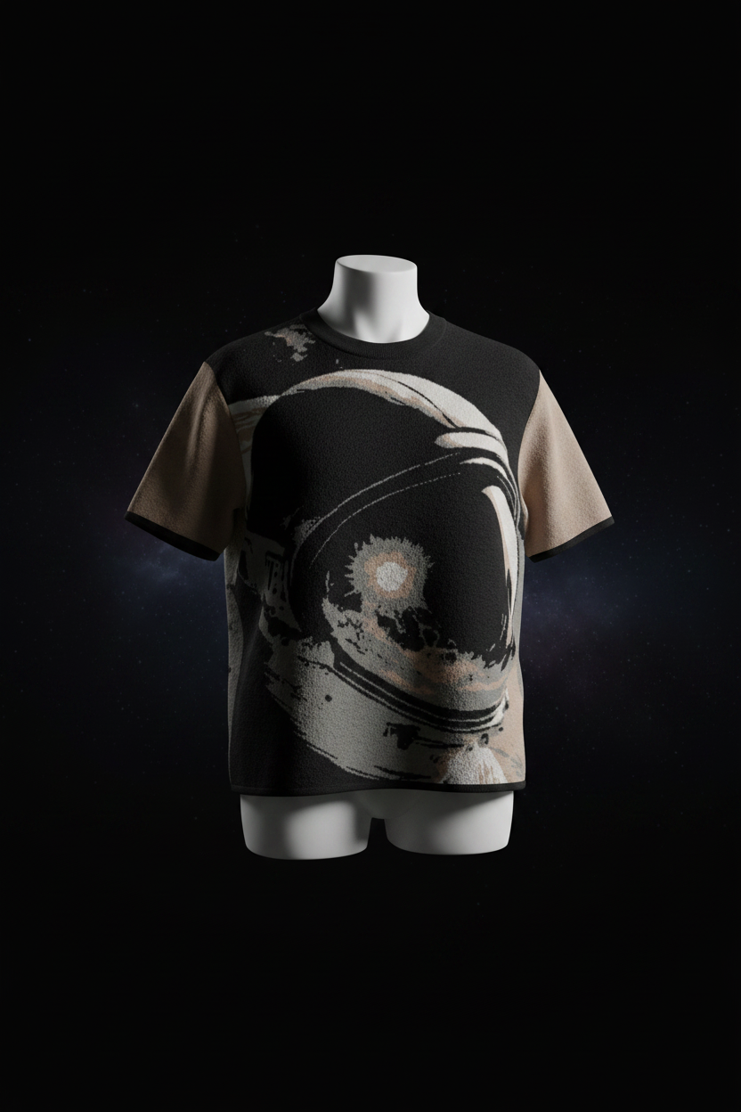 KILO-T ASTRO EN MAILLE KILOSTAR™ — Visuel Éditorial | T-shirt Jacquard Premium Streetwear
