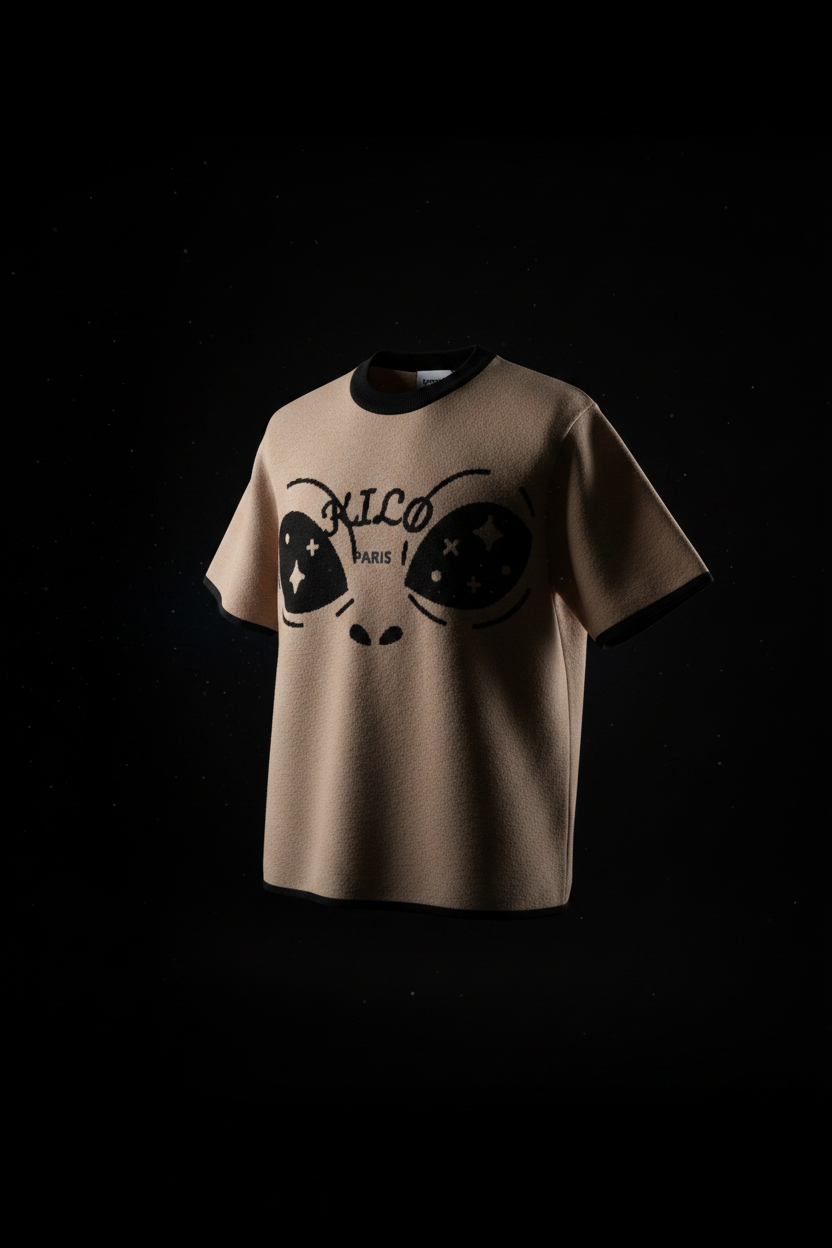 KILO-T OVNI EN MAILLE KILOSTAR™ — Visuel Éditorial | T-shirt Jacquard Premium Streetwear