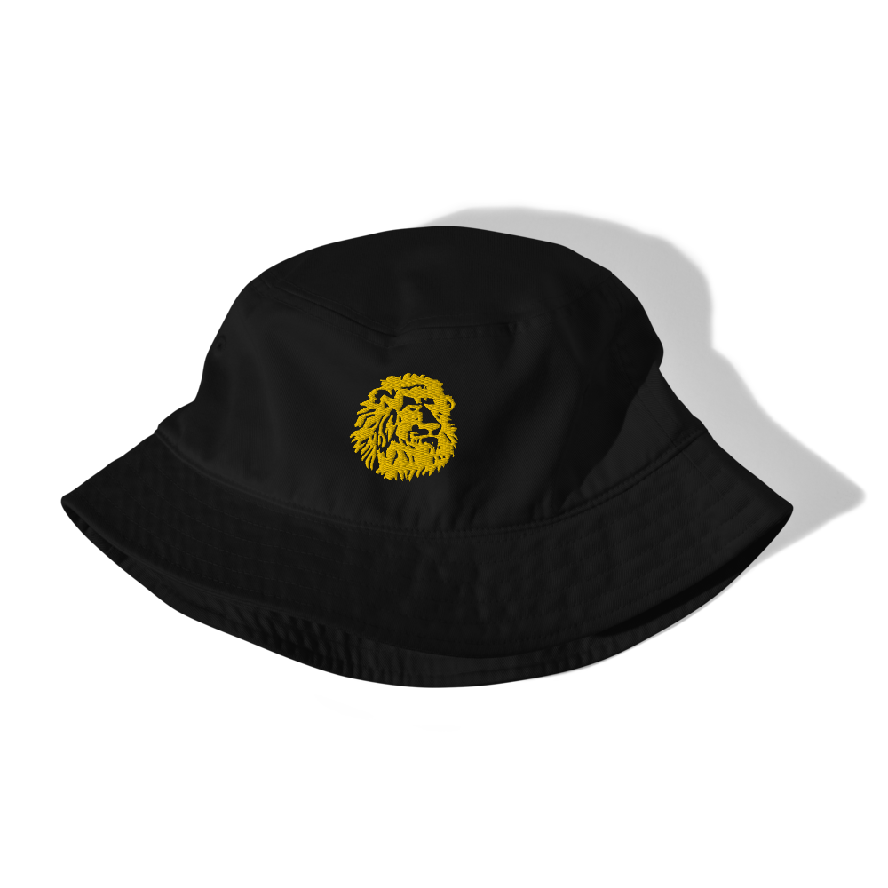 KILO BOB KILOSTAR™ — Bob streetwear noir, motif Lion de Cœur 2023, vue face